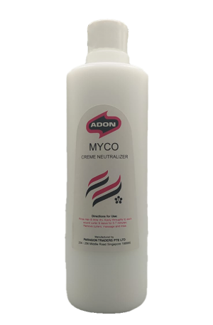 Adon Myco Cream Neutraliser. Step 2 in the hair perming process for locking in curls. Thick creamy texture that ensures non-drip.