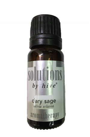 Hive Clary Sage Essential Oil. Refreshing scent that can be used for aromatherapy or as a skin balm. Anti-Bacterial, Anti-Inflammatory, Stress Reduction.