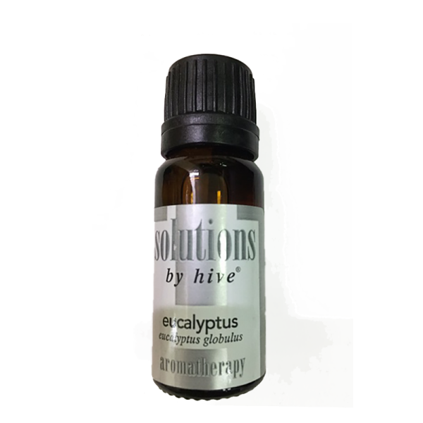 Hive Eucalyptus Essential Oil. Known for its medicinal properties. Relieve cough, clear chest, disinfect wounds, allow easier breathing, ease joint pains.
