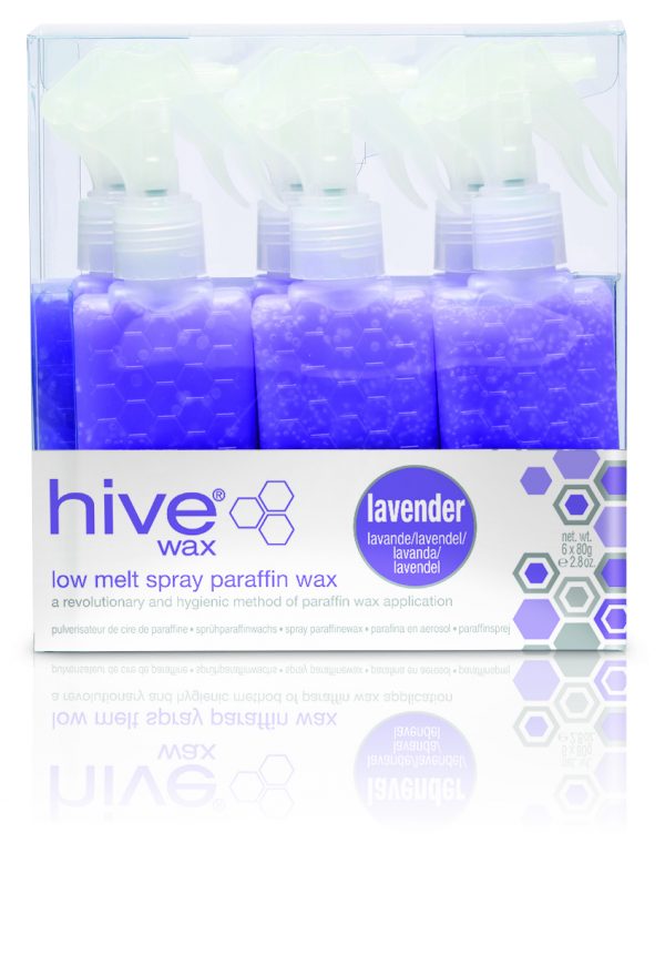 Hive Spray Lavender Low-Melt Paraffin Cartridges. Spray action limits cross contamination and deliver a hygienic and effective application of paraffin wax.