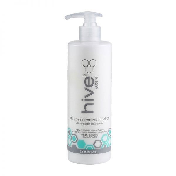 Hive After Wax Treatment Lotion. Designed to effectively cool and soothe skin after waxing. Contains Tea Tree oil - antiseptic qualities and jojoba oil.