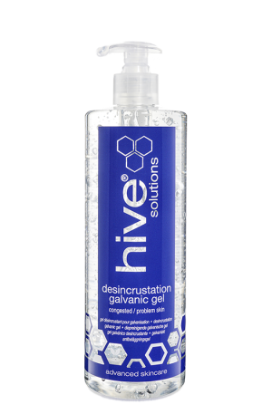 Hive Desincrustation Galvanic Gel. For congested/problem skin. For both positive (+) and negative (-) settings during facial galvanic. Anti-inflammatory properties.