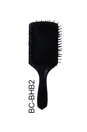 Black Paddle Brush. Soft pad reduces pain and the wide bristles reduce damage. Detangling & smoothing. Ideal for long, thick or straight hair.