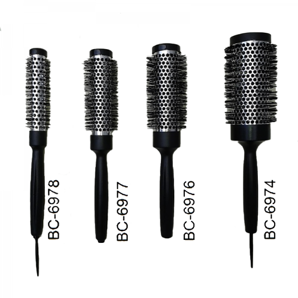 Hot Roller Brushes. Thermal styling brush. Retain heat of hair dryer, speed up hair drying. Tame frizz, add volume. Detachable tail helps w the styling.