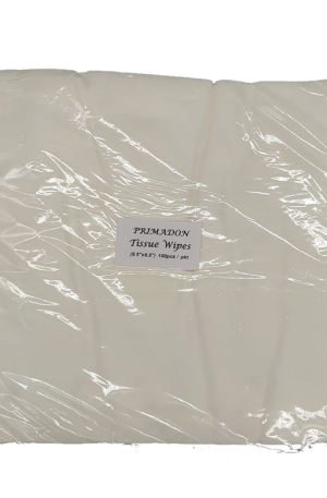 Primadon Tissue Wipes. (9.5"x9/5"). 100pcs / pkt.