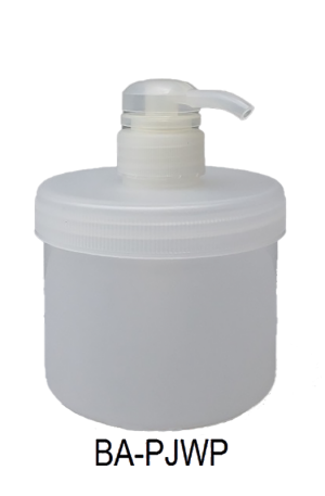 500g Jar with Pump. White. Opaque.