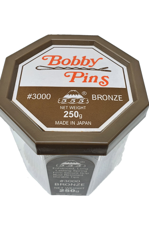 Bronze Wavy Bobby Pins. To clip hair. Enhanced, Long Lasting Spring, Firm Secure Grip, Rust Resistant Durable Tips. 250g. Made in Japan.