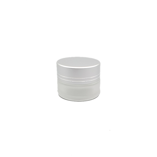 Glass Cosmetic Jar. To put cosmetic cream. For Beauty Salons. 2 Variations: Glass Cosmetic Jar with Silver Cap (5g), Glass Cosmetic Jar with White Cap (15g).