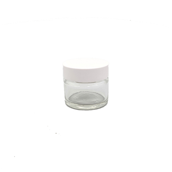 Glass Cosmetic Jar. To put cosmetic cream. For Beauty Salons. 2 Variations: Glass Cosmetic Jar with Silver Cap (5g), Glass Cosmetic Jar with White Cap (15g).
