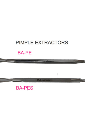 Pimple Extractors. For Beauty Salons. Stainless Steel. 2 Variations: Primadon Solingen Germany (BA-PE), Primadon (BA-PES).