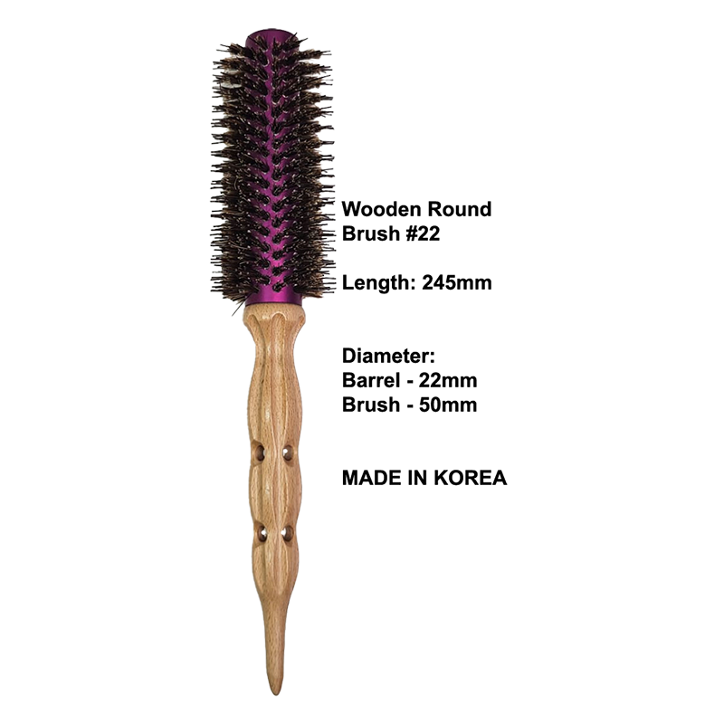 Kobe Pinto Thermal Round Brush – Stylingbürste Mit Bambusgriff & Keramikschaft, 42mm Durchmesser